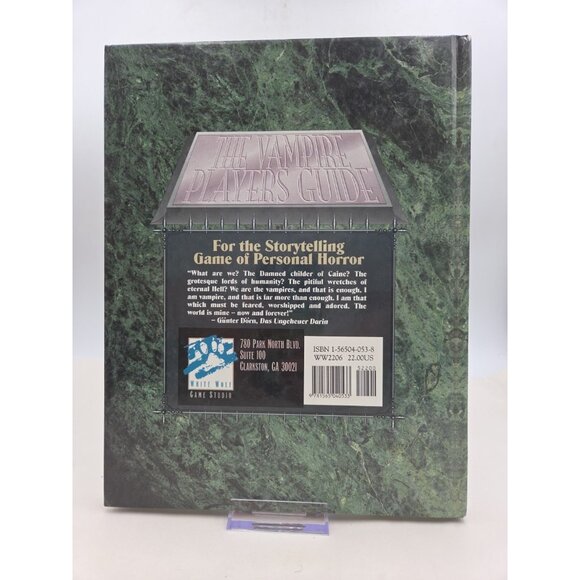 The Vampire Players Guide VAMPIRE The Masquerade WW2206 1993 HardCover Very Good - Picture 4 of 13